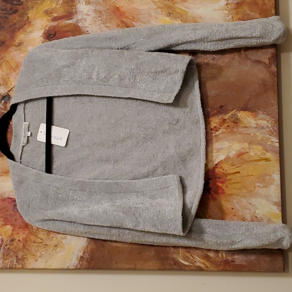Sz 1 NWT $575 Marie France Van Damme silvery sparkling shrug